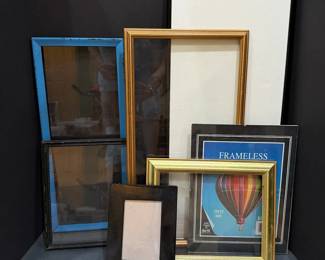7 Picture Frames Assorted Sizes, Colors