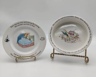 Vintage Wedgwood Peter Rabbit Plate And Bowl Set 2Pc
