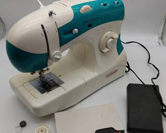 White Teal Singer 6038 Compact Sewing Machine
