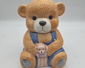 Teddy Bear Ceramic Cookie Jar 9 in