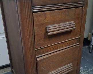 Vintage Art Deco Wood WaterfallStyle Nightstand