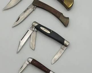 Pocket Knife Collection Buck 110 Folding Hunter, Buck 301 Stockman, Winchester Vintage Lockback