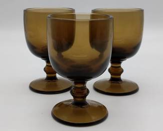 Vintage Goblets Hoffman House Brown Imperial Glass Company 3 Pc