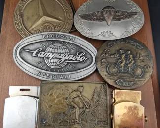 Vintage Belt Buckle Collection Campagnolo, Coors, Airborne, MercedesBenz Cycling