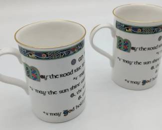 Pair of Royal Tara Irish Blessing Fine Bone China Mugs Made in Ireland