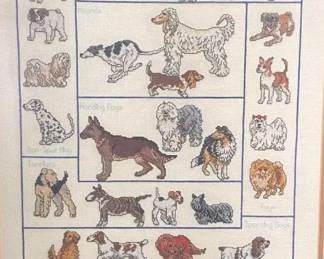 Framed Mans Best Friends Finished CrossStitch