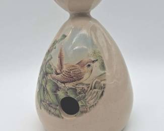 Yesteryears Hand Turned Stoneware Birdhouse 8 in tall