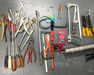 Multiple Pliers, Screw Drivers, Meter Reader, Hand Saw, Grease Gun