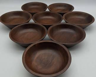 Vintage Lebanon Supply Co Solid American Walnut Bowl Set