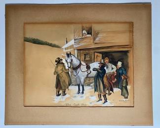 Ellen H. Ulrich The Cast Shoe Western Cowboy Horse Artwork, Signed