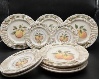 Vintage Gibson Elite Ponte Vecchio Peach Dinner And Salad Plates 10 Pc