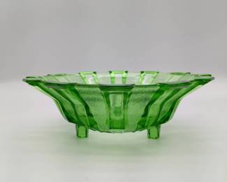 Vintage Green Pressed Glass Bowl 1pc