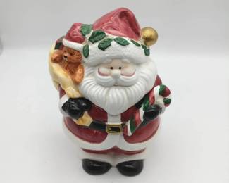 Vintage 1997 Jay Imports Ceramic Santa Claus Christmas Cookie Jar