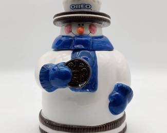 Vintage Ceramic Nabisco Oreo Snowman Cookie Jar