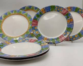Sango The Sweet Shoppe by Ingrid 8Pc Colorful Stoneware Dinner Plate Set