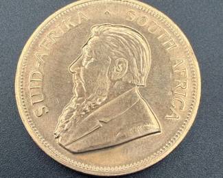 1978 South African 1 Oz Gold Krugerrand – 22K Gold Bullion Coin – 1 Troy Oz Pure Gold – 1.092 OZT Estate Gold