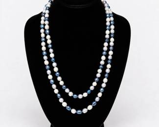 John Bull Freshwater Pearl Necklace – Bahamas – Blue & White Multicolor Strand