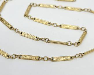 Vintage 21-Inch Gold-Filled Fancy Link Chain Necklace – Delicate Estate Jewelry