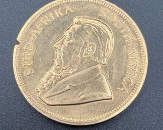 1980 South African 1 Oz Gold Krugerrand – 22K Gold Bullion Coin – 1 Troy Oz Pure Gold – 1.092 OZT Estate Heir