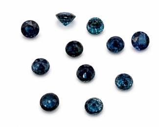 Collection of 11 Natural Blue Sapphires – Approx. 3.62 Ct. Total Weight Round Cut Loose Gemstones Gemologist Reviewed