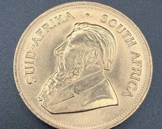1976 South African 1 Oz Gold Krugerrand – 22K Gold Bullion Coin – 1 Troy Oz Pure Gold – 1.091 OZT Estate Gold