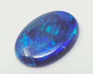 6.69 Carat Black Opal Loose Gemstone – Exceptional Blue & Green Play-of-Color – Gemologist Examined