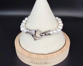 LAGOS Sterling Silver Cultured Pearl Necklace – Designer Caviar Estate Jewelry
