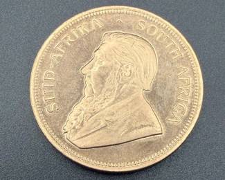 1978 South African 1 Oz Gold Krugerrand – 22K Gold Bullion Coin – 1 Troy Oz Pure Gold – 1.092 OZT Estate Gold