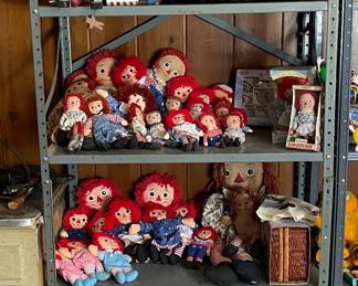 Raggedy Ann and Andy dolls, books, and collectibles