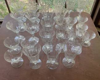 1930s crystal stemware