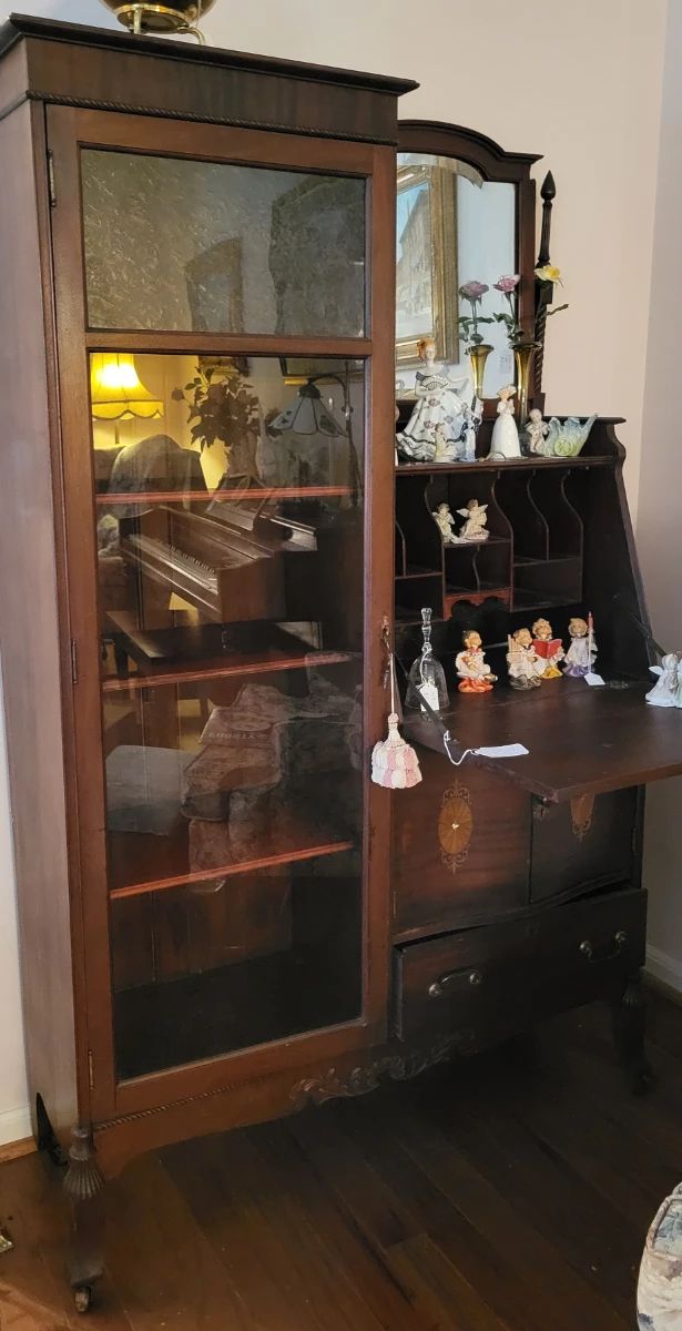 Antique Victorian side by side secretary and bookcase combination