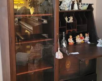Antique Victorian side by side secretary and bookcase combination