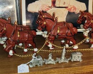 Vintage Cast Iron Budweiser Clydesdales
