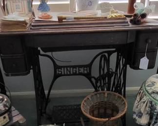 Singer Sewing Machine Table with Cast Iron Base