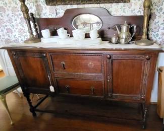 Walnut Sideboard with Twist Legs (missing pull is in drawer)