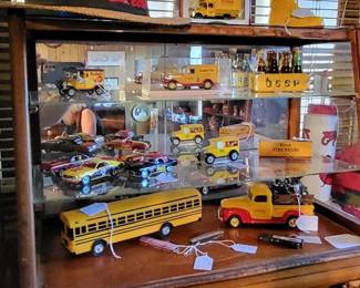Coca Cola Collectibles and Display Cabinet