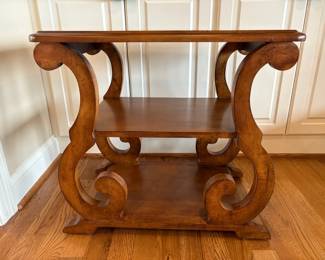 Wooden Three Tier End Table