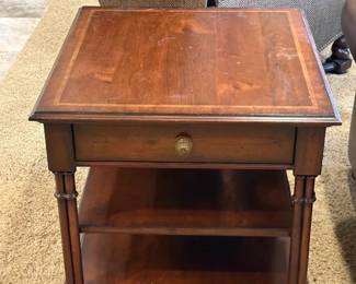 Stanley Single Drawer 2Tier Wood End Table