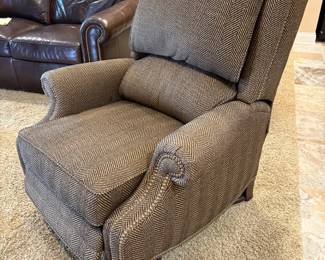 Hancock Moore Wingback Upholstered Push Back Recliner