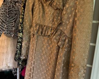 vintage gold metallic thread dress