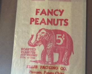 Framed peanut bag