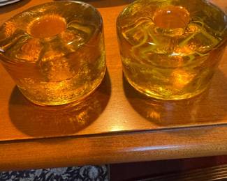 art glass candlesticks 