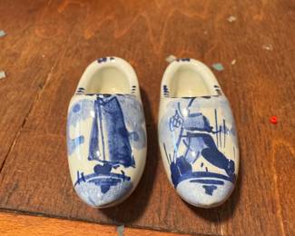 pair of mini delft shoes