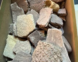 Pottery fragments from archeological digs