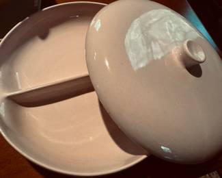 Russell Wright lidded divided serving dish