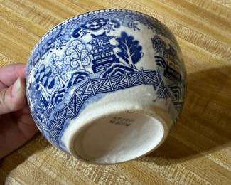 Vintage Japanese Blue Willow Bowl