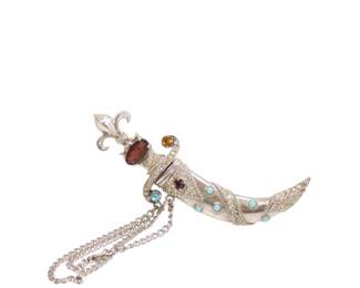 Slater Mandle Sterling Saber Brooch