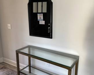 metal console table with glass top $88.00