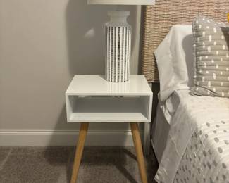 Small white modern table $15.00 (quantity of 2) each