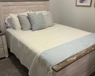 Whitewashed and plank style Queen headboard and footboard $350.00( quantity of 2) each
